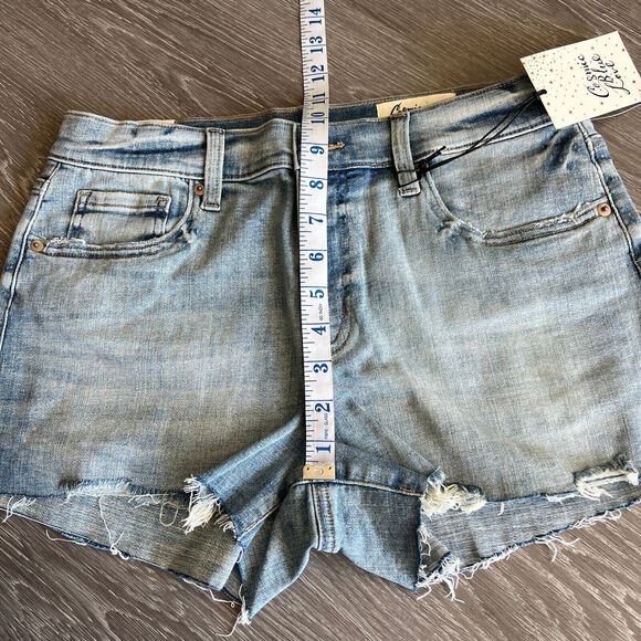 Cosmic Blue Love Denim Shorts Womens 29 Better Days Blue Distress Stitch Fix - Picture 8 of 11